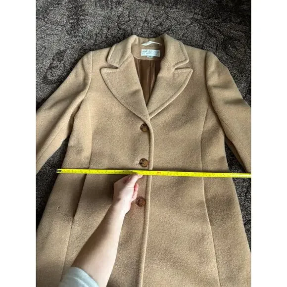 Larry Levine Camel Hair Wool Coat - Size 10 (S-M) - Picture 8 of 9